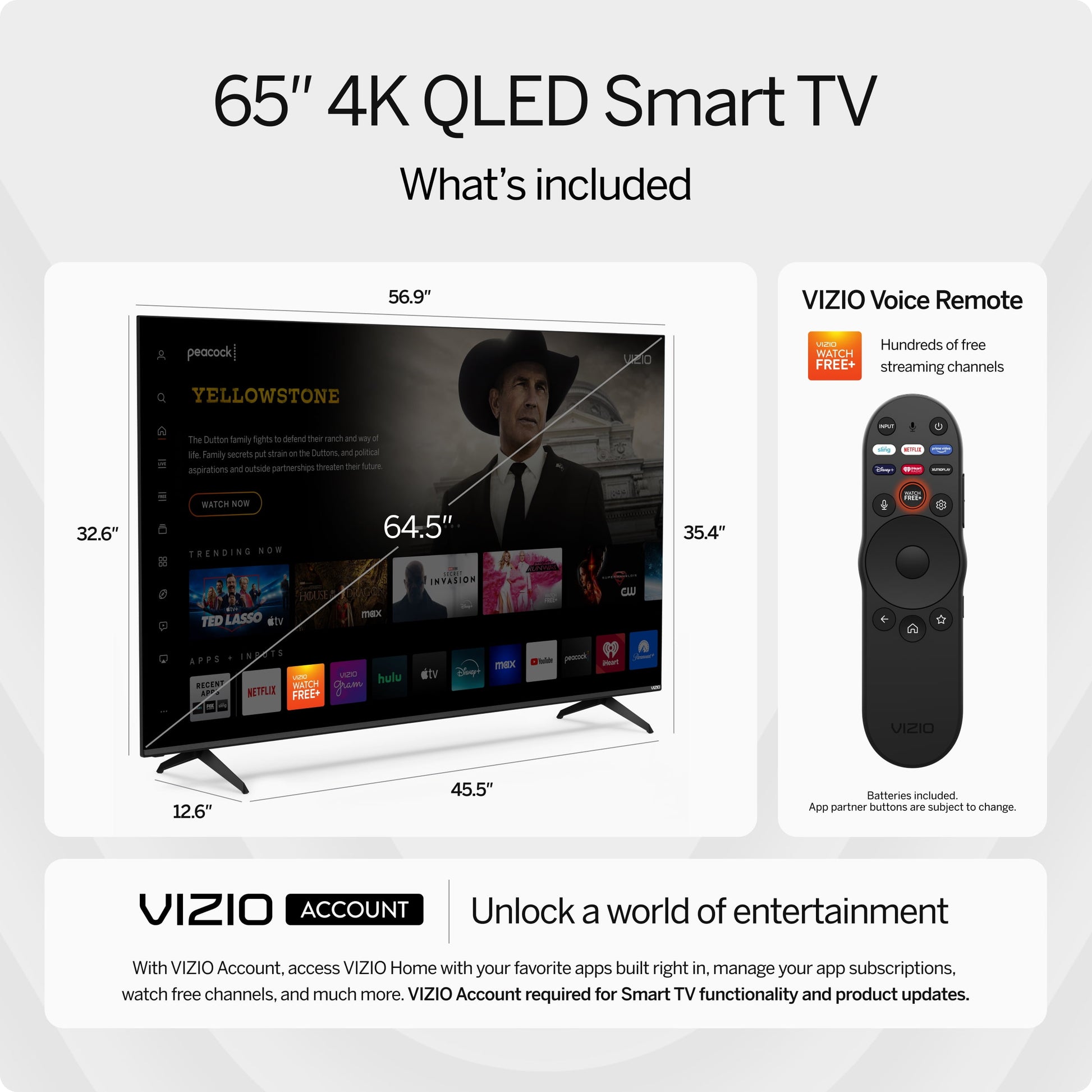 65" Class Quantum 4K QLED HDR Smart TV (NEW) M65Q6-L4